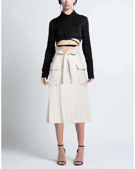 ALESSIA SANTI Natural Light Midi Skirt Linen