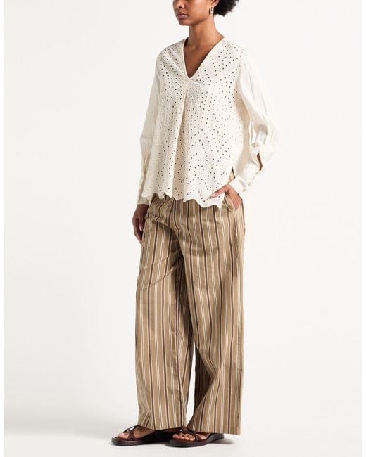 ALESSIA SANTI White Cream Top Cotton