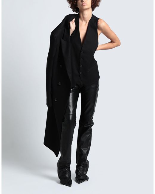 Ann Demeulemeester Black Tailored Vest Cotton, Elastane, Viscose