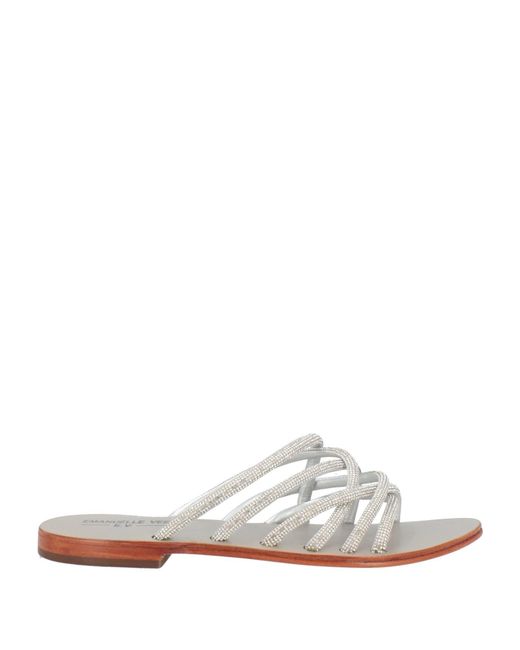 Emanuélle Vee White Sandals Textile Fibers