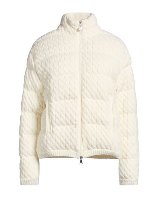 Moncler Natural Ivory Puffer Cotton, Polyester