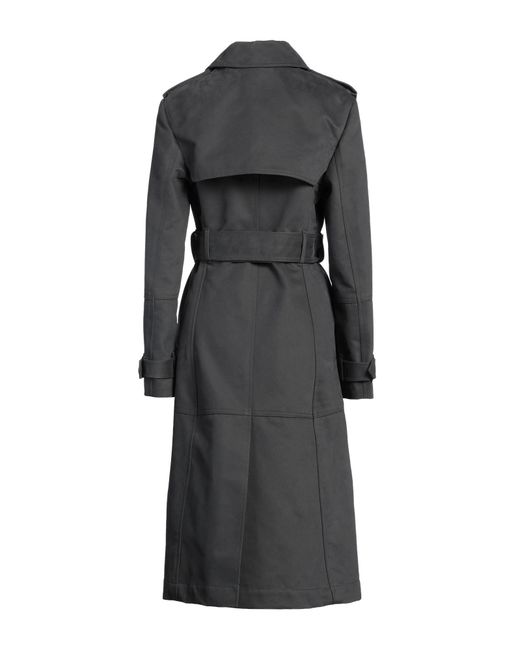 Burberry Black Charcoal Overcoat & Trench Coat Cotton, Polyamide
