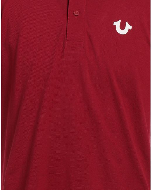 True Religion Red Polo Shirt Cotton for men