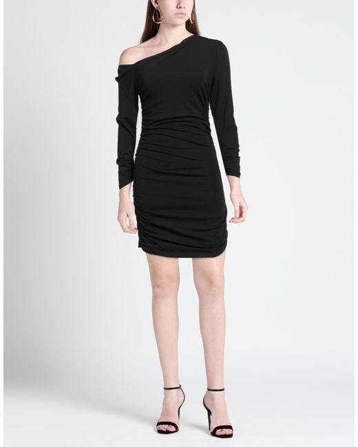 SOLOTRE Black Mini Dress Rayon, Polyamide, Elastane