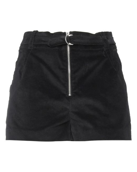 CAPASA MILANO Black Shorts & Bermuda Shorts Cotton, Polyurethane