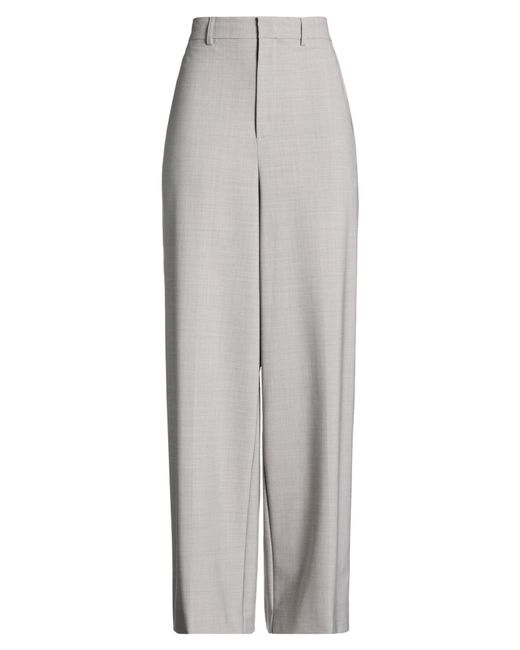 Semicouture Gray Pants Polyester, Virgin Wool, Elastane