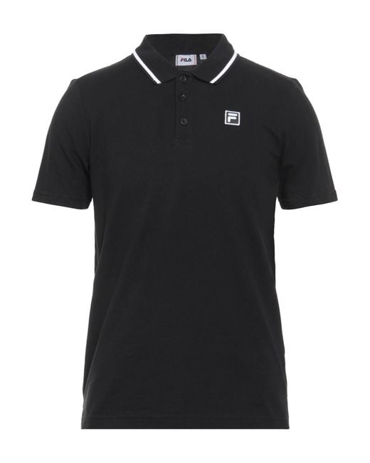 Fila Black Polo Shirt Cotton for men
