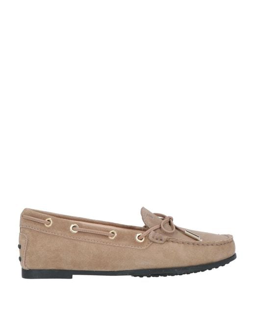 tods silver loafers