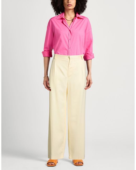 Plan C White Pants Viscose, Elastane