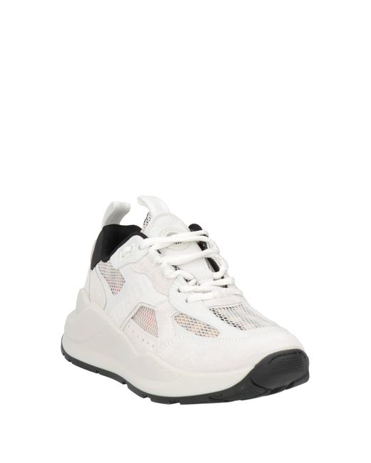 Burberry White Sneakers Soft Leather, Textile Fibers