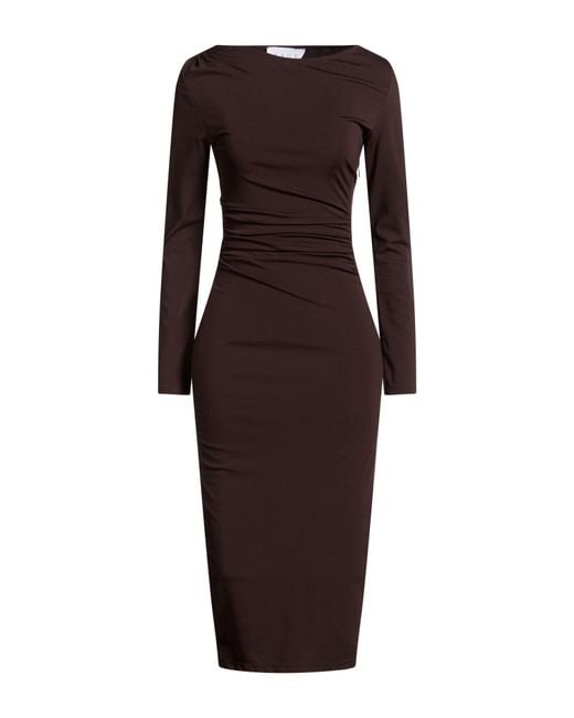 Kaos Red Dark Midi Dress Viscose, Nylon, Elastane