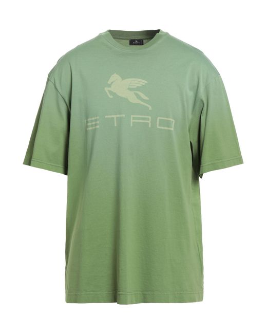 Etro Green T-Shirt Cotton for men