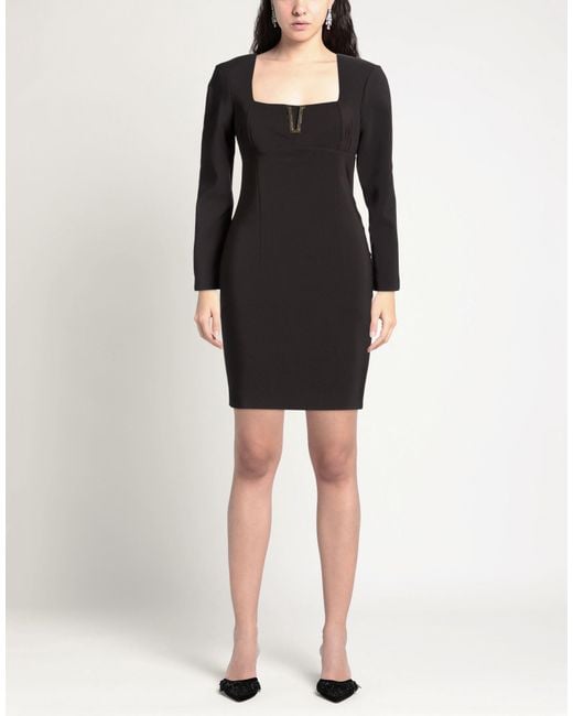 SIMONA CORSELLINI Black Mini Dress Polyester, Elastane