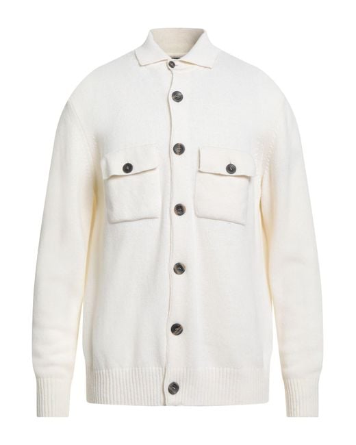 Retois White Ivory Cardigan Wool, Polyamide for men