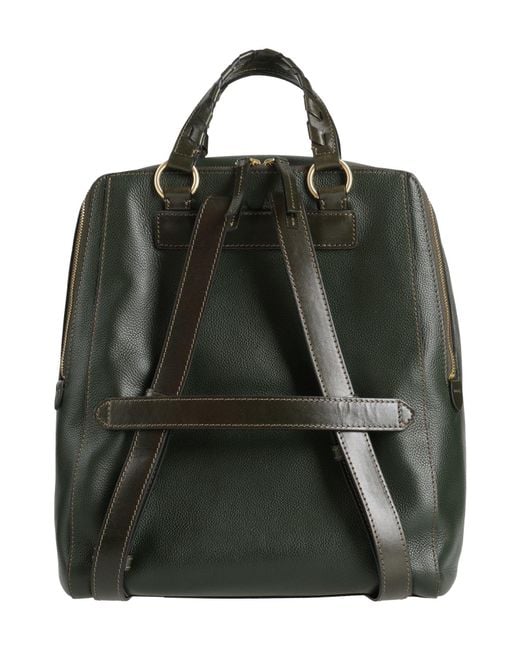 The Bridge Green Dark Backpack Leather