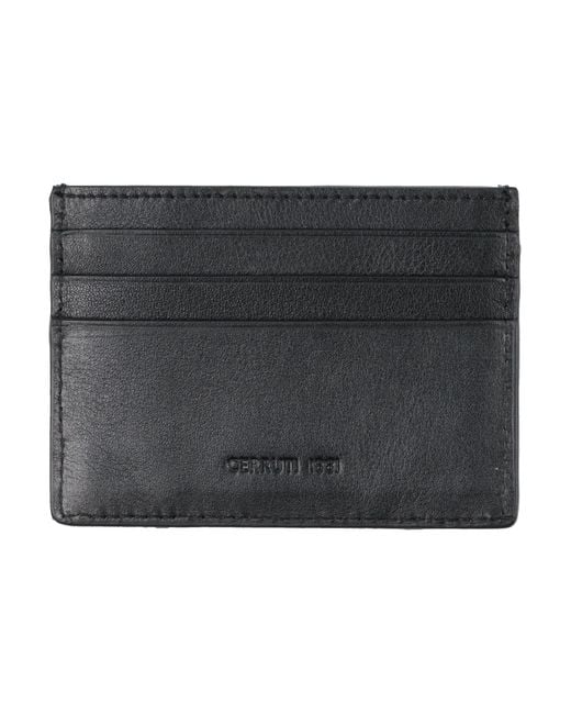 Cerruti 1881 Black Cardholder Cow Leather for men
