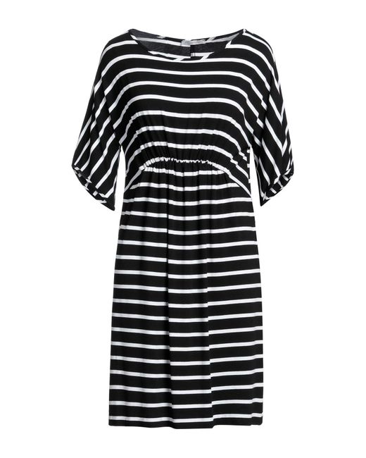 Biancoghiaccio Black Mini Dress Viscose, Elastane