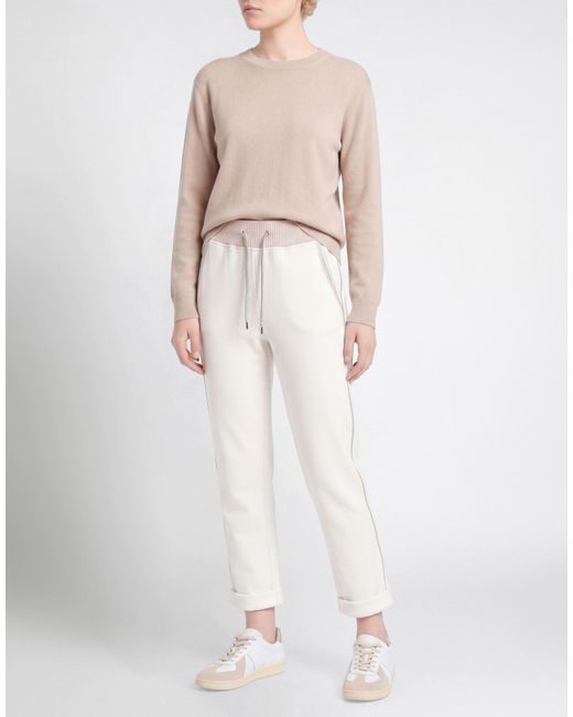 Eleventy White Pants Cotton, Polyester
