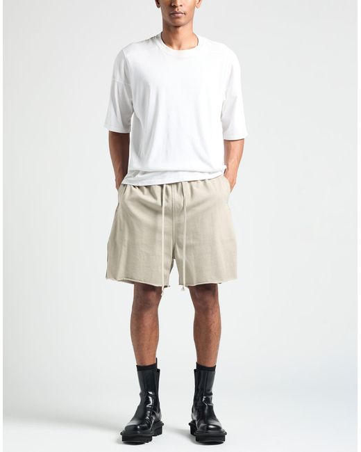 Rick Owens Natural Light Shorts & Bermuda Shorts Cotton, Elastane for men