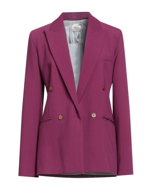 Alysi Purple Chocolat Mauve Blazer Polyester, Viscose, Elastane, Wool, Acetate