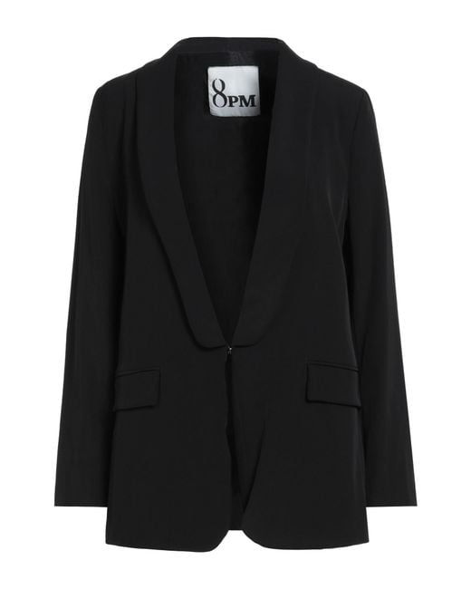 8pm Black Blazer Polyester, Elastane