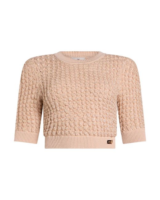 Elisabetta Franchi Natural Sand Sweater Polyester, Viscose, Acrylic, Polyacrylic, Alpaca Wool