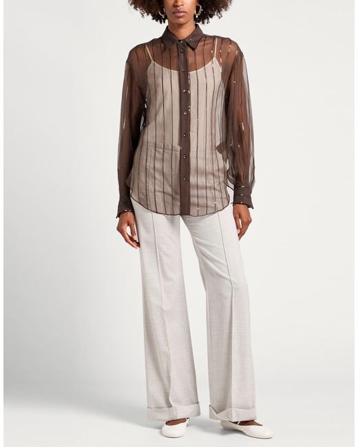 Brunello Cucinelli Brown Shirt Silk