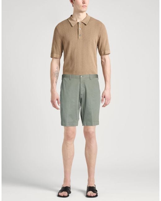 Fedeli Gray Military Shorts & Bermuda Shorts Cotton, Elastane for men