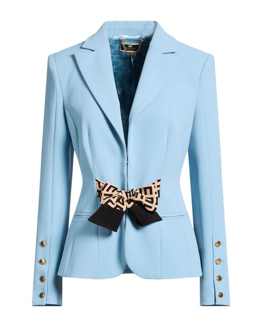 Elisabetta Franchi Blue Blazer Polyester, Elastane