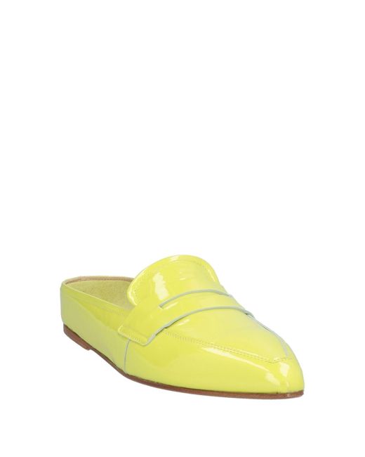 Laura Bellariva Yellow Lime Mules & Clogs Leather