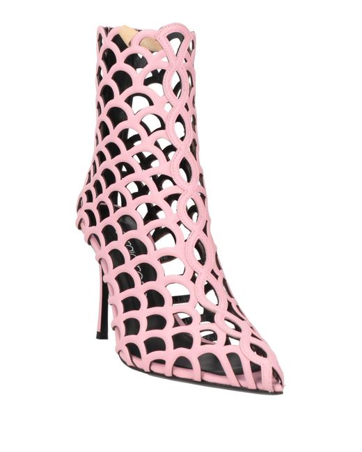 Sergio Rossi Pink Ankle Boots Leather