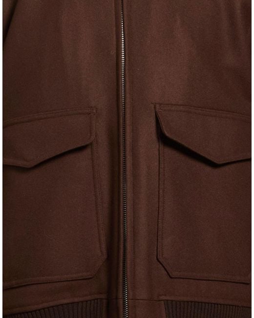 Sandro Brown Jacket Virgin Wool, Polyamide, Cashmere for men