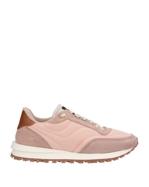 HIDNANDER Pink Sneakers Textile Fibers, Leather
