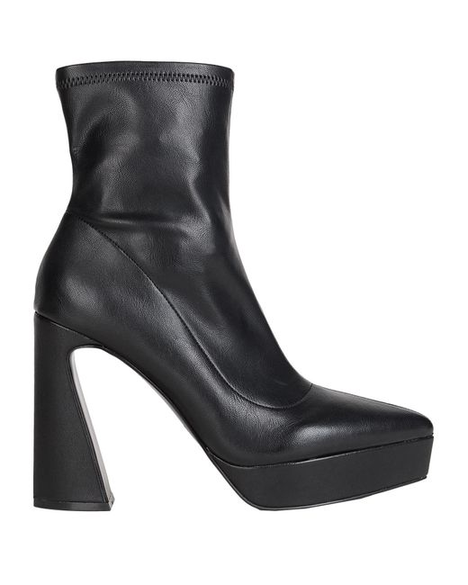 Jeannot Black Ankle Boots Textile Fibers