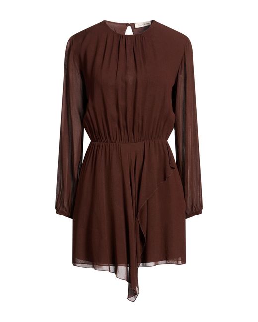 Manila Grace Brown Mini Dress Viscose