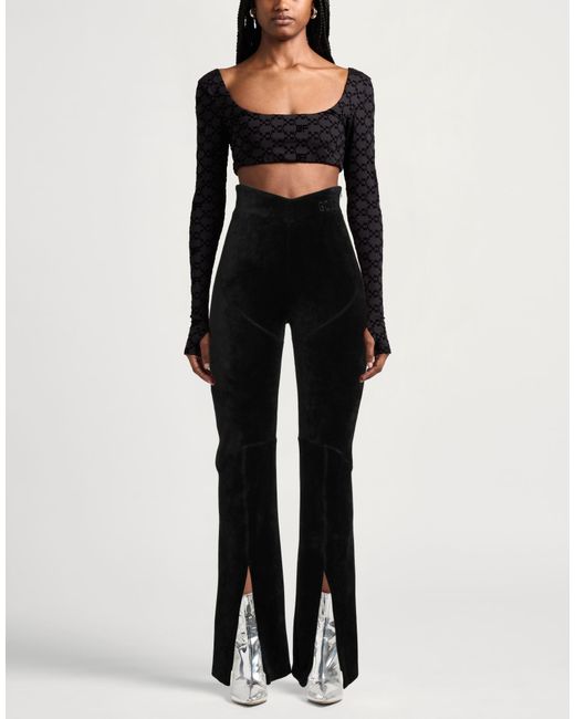 Gcds Black Pants Polyester, Elastane