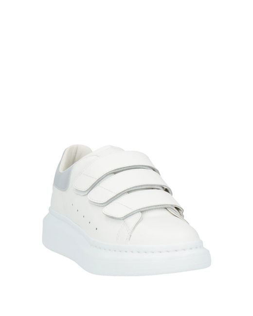 McQueen White Sneakers Leather, Textile Fibers