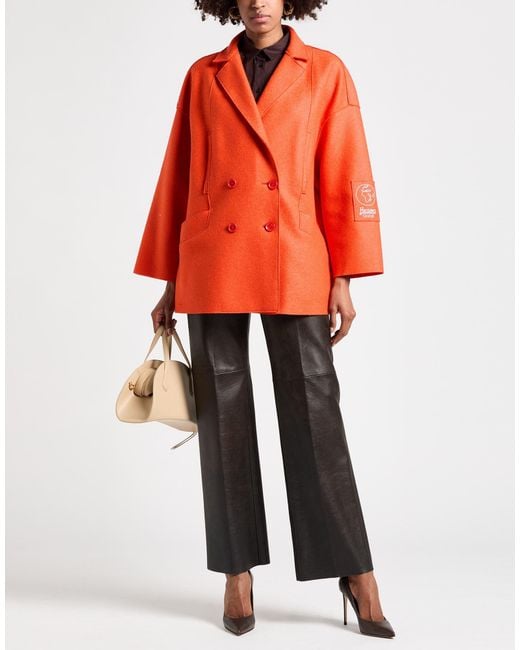 Herno Orange Coat Virgin Wool