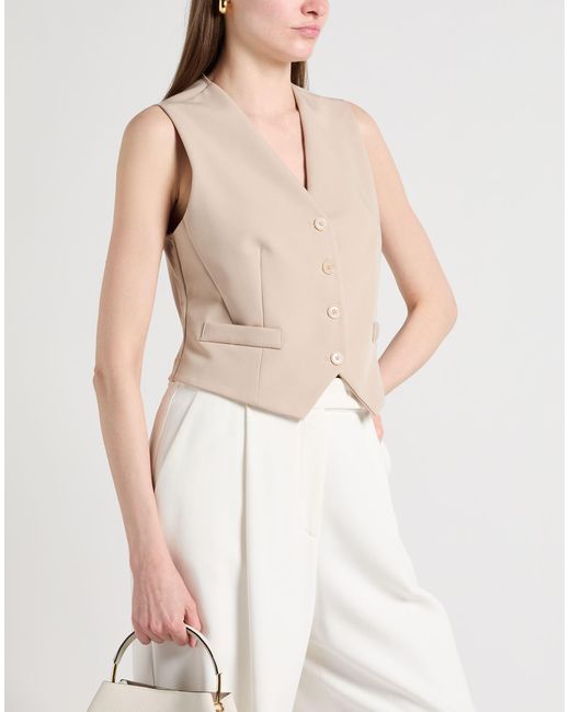 Souvenir Clubbing Natural Tailored Vest Polyester, Viscose, Elastane