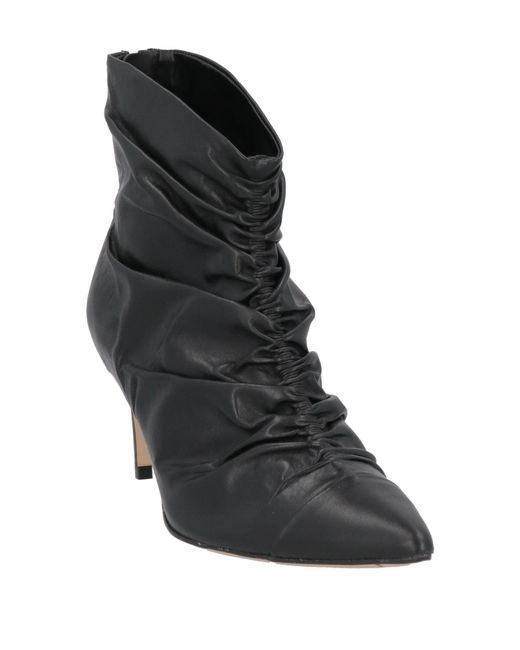 Miss Unique Black Ankle Boots Soft Leather