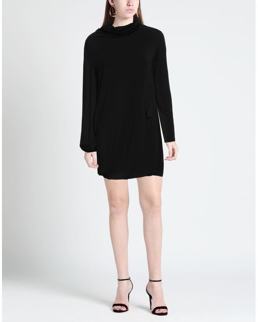 ALESSIA SANTI Black Mini Dress Polyester, Viscose, Elastane