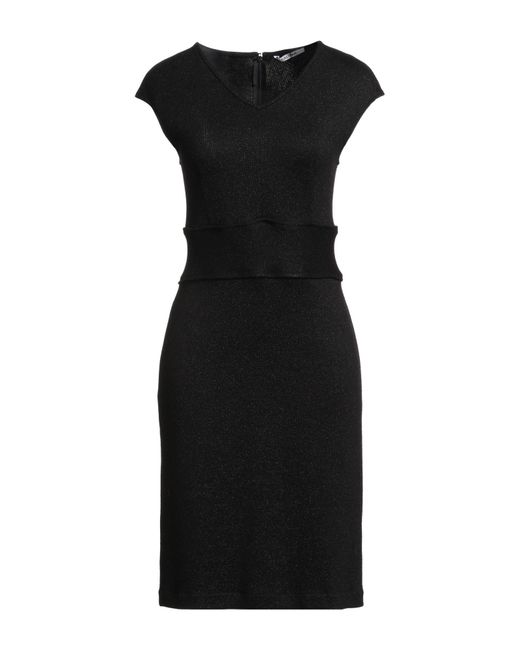 Caliban Black Midi Dress Polyester, Viscose, Polyamide