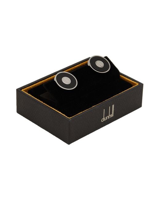 Dunhill Black Cufflinks And Tie Clips 925/1000 for men