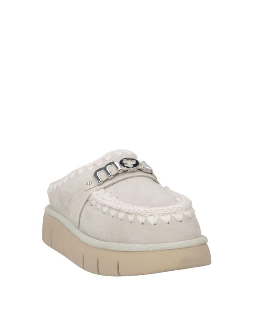 Mou White Mules & Clogs