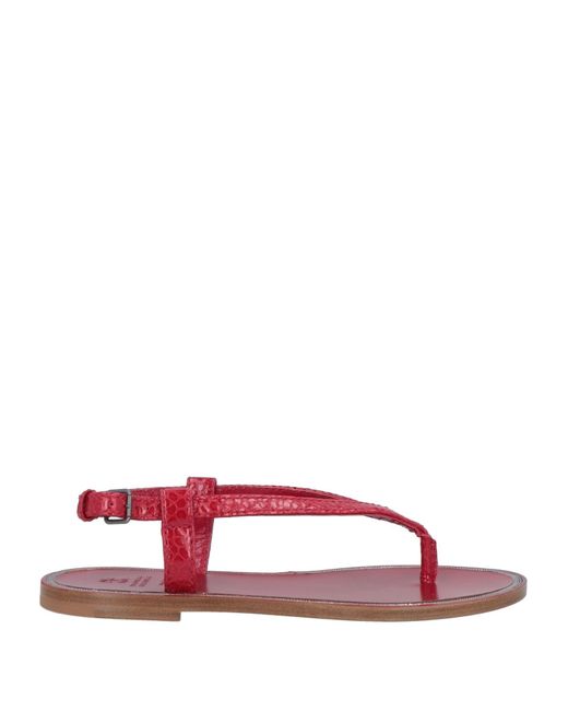 Brunello Cucinelli Red Thong Sandal