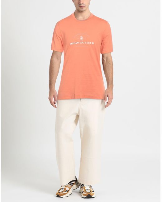 Brunello Cucinelli Orange T-shirt for men