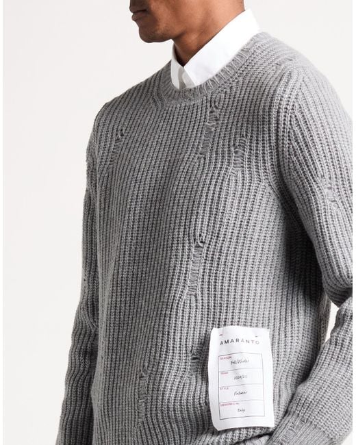 Amaranto Gray Sweater Wool, Polyamide for men