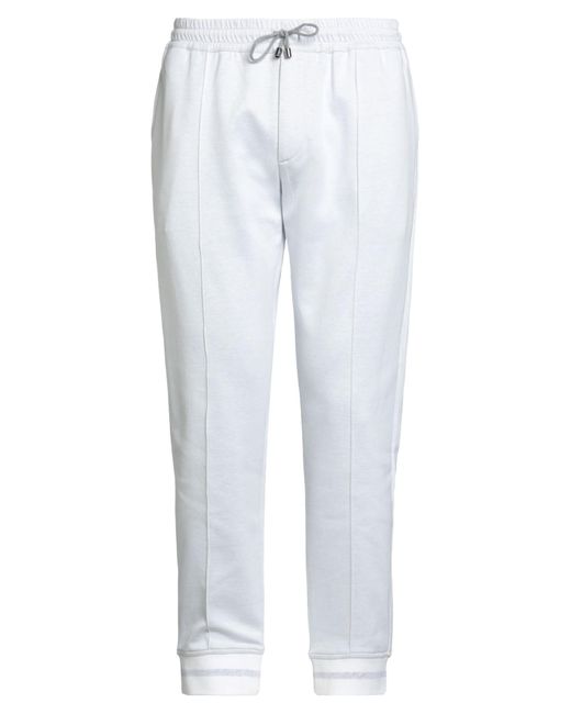 Luigi Borrelli Napoli White Light Pants Cotton, Elastane for men