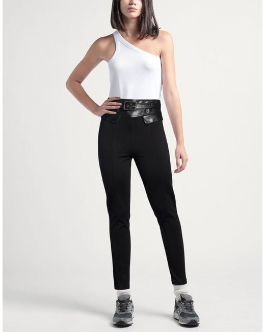 SIMONA CORSELLINI Black Pants Viscose, Polyamide, Elastane, Polyurethane