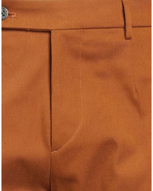 Berwich Brown Camel Pants Cotton, Elastane for men